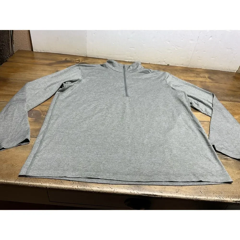Lululemon Soft Jersey Half Zip Mens Large Heathered Slate Brown Army Green
